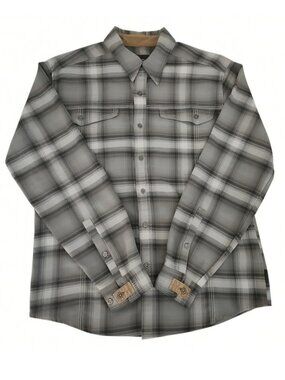 Royal Robbins Long Sleeve Stretch Plaid Shirt – Men's Size L – Gray – Excellent